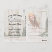 Eleganter Script-Abschluss SAVE THE DATE Postkarte (Rückseite)