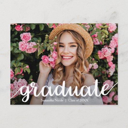 Eleganter Script-Abschluss SAVE THE DATE Postkarte (Vorderseite)