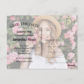 Eleganter Script-Abschluss SAVE THE DATE Postkarte (Rückseite)