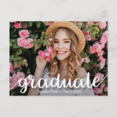 Eleganter Script-Abschluss SAVE THE DATE Postkarte (Vorderseite)