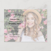 Eleganter Script-Abschluss SAVE THE DATE Postkarte (Rückseite)