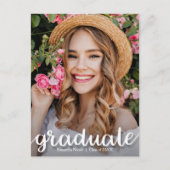 Eleganter Script-Abschluss SAVE THE DATE Postkarte (Vorderseite)