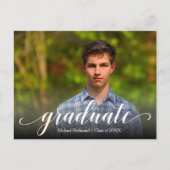 Eleganter Script-Abschluss SAVE THE DATE Postkarte (Vorderseite)