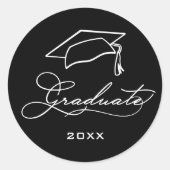 Eleganter Script-Abschluss-Umschlag Aufkleber (Vorderseite)