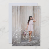 Eleganter Script-Abschluss Vielen Dank Foto Dankeskarte (Vorne/Hinten)