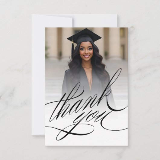 Eleganter Script-Abschluss Vielen Dank Foto-Karte Dankeskarte (Vorderseite)