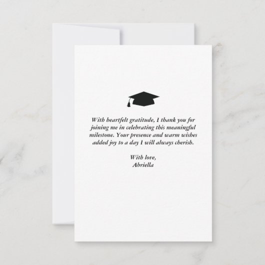 Eleganter Script-Abschluss Vielen Dank Foto-Karte Dankeskarte (Rückseite)