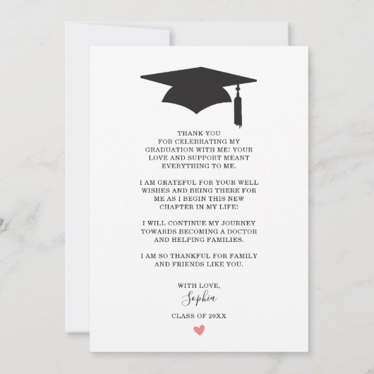 Eleganter Script-Abschluss Vielen Dank Karten (Rückseite)