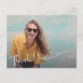 Eleganter Script-Abschluss Vielen Dank Postkarte (Vorderseite)