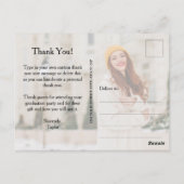 Eleganter Script-Abschluss Vielen Dank Postkarte (Rückseite)