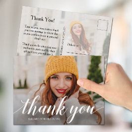 Eleganter Script-Abschluss Vielen Dank Postkarte