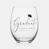 Eleganter Script-Abschluss Weinglas Ohne Stiel (Vorderseite)