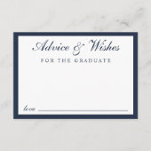 Eleganter Script Advice wünscht Blue Gold Abschlus Begleitkarte (Vorderseite)