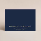 Eleganter Script Advice wünscht Blue Gold Abschlus Begleitkarte