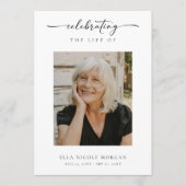 Eleganter Script-Begräbnisdienst mit Foto Programm (Vorderseite)