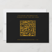 Eleganter Script Black and Gold QR Code Hochzeit Save The Date (Rückseite)