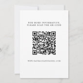 Eleganter Script Black and White QR Code Hochzeit Save The Date (Rückseite)