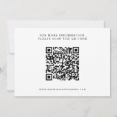 Eleganter Script Black and White QR Code Hochzeit Save The Date (Rückseite)