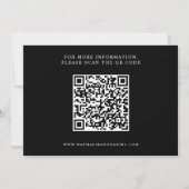 Eleganter Script Black and White QR Code Hochzeit Save The Date (Rückseite)