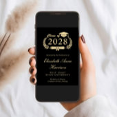 Eleganter Script Black Foto Gold Uni-Abschluss Ankündigung