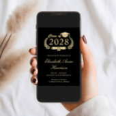 Eleganter Script Black Gold Uni-Abschluss Ankündigung