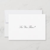 Eleganter Script Black & White QR Code Hochzeit RSVP Karte (Vorderseite)