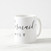 Eleganter Script Bridesmaid Personalisierter Name Kaffeetasse (VorderseiteRechts)