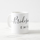 Eleganter Script Bridesmaid Personalisierter Name Kaffeetasse (Vorderseite Links)