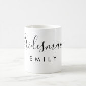 Eleganter Script Bridesmaid Personalisierter Name Kaffeetasse (Mittel)
