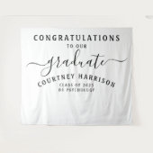 Eleganter Script Calligraphy Abschluss | Weiß Wandteppich (Vorderseite (Horizontal))