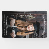 Eleganter Script Calligraphy Foto Abschluss Banner (Horizontal)