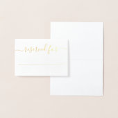 Eleganter Script Calligraphy Gold Foil Wedding Pla Folienkarte (Anzeige)