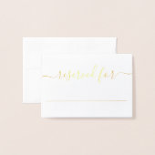 Eleganter Script Calligraphy Gold Foil Wedding Pla Folienkarte (Vorderseite mit Umschlag)