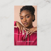 Eleganter Script Calligraphy Monogram Logo & QR Co Visitenkarte (Vorderseite)