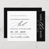 Eleganter Script Calligraphy & QR Code Save the Da (Vorne/Hinten)