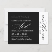 Eleganter Script Calligraphy & QR Code Save the Da (Vorderseite)