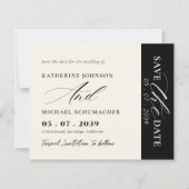 Eleganter Script Calligraphy & QR Code Save the Da (Vorderseite)