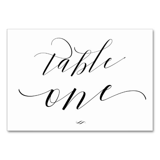 Eleganter Script Calligraphy Table One Empfang Tischnummer (Rückseite)