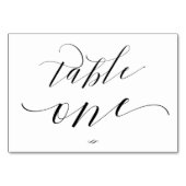Eleganter Script Calligraphy Table One Empfang Tischnummer (Vorderseite)