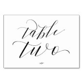 Eleganter Script Calligraphy Table Two Empfang Tischnummer (Vorderseite)