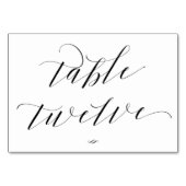 Eleganter Script Calligraphy Table Zwölf Empfang Tischnummer (Vorderseite)