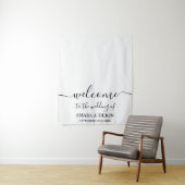 Eleganter Script Calligraphy Wedding Table Runner Wandteppich (Beispiel)