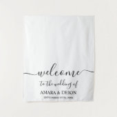 Eleganter Script Calligraphy Wedding Table Runner Wandteppich (Vorderseite)