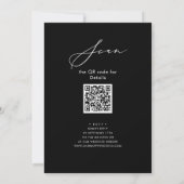 Eleganter Script Chic Gray Probe Dinner QR Code Einladung (Rückseite)