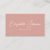 Eleganter Script Chic Pink Foto QR Code Visitenkarte (Vorderseite)