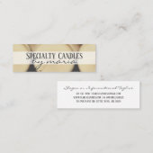 Eleganter Script Cream Artisan Candle Maker Mini Visitenkarte (Vorne/Hinten)