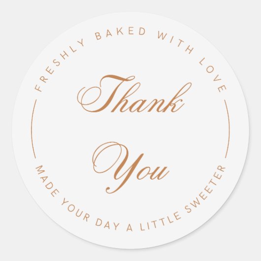 Eleganter Script-Dankeschön-Bäckerei-Aufkleber Runder Aufkleber (Vorderseite)