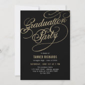 Eleganter Script EDITABLE FARBEN Abschluss laden e Einladung (Vorderseite)