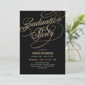 Eleganter Script EDITABLE FARBEN Abschluss laden e Einladung (Stehend Vorderseite)