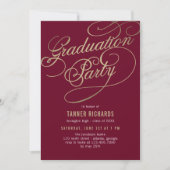 Eleganter Script EDITABLE FARBEN Abschluss laden e Einladung (Vorderseite)